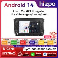 Hizpo 7inch Android Car Radio for VW Volkswagen Golf 5 6 Passat B7 B6 Skoda Seat Octavia Polo Tiguan Jetta Auto CarPlay GPS RDS