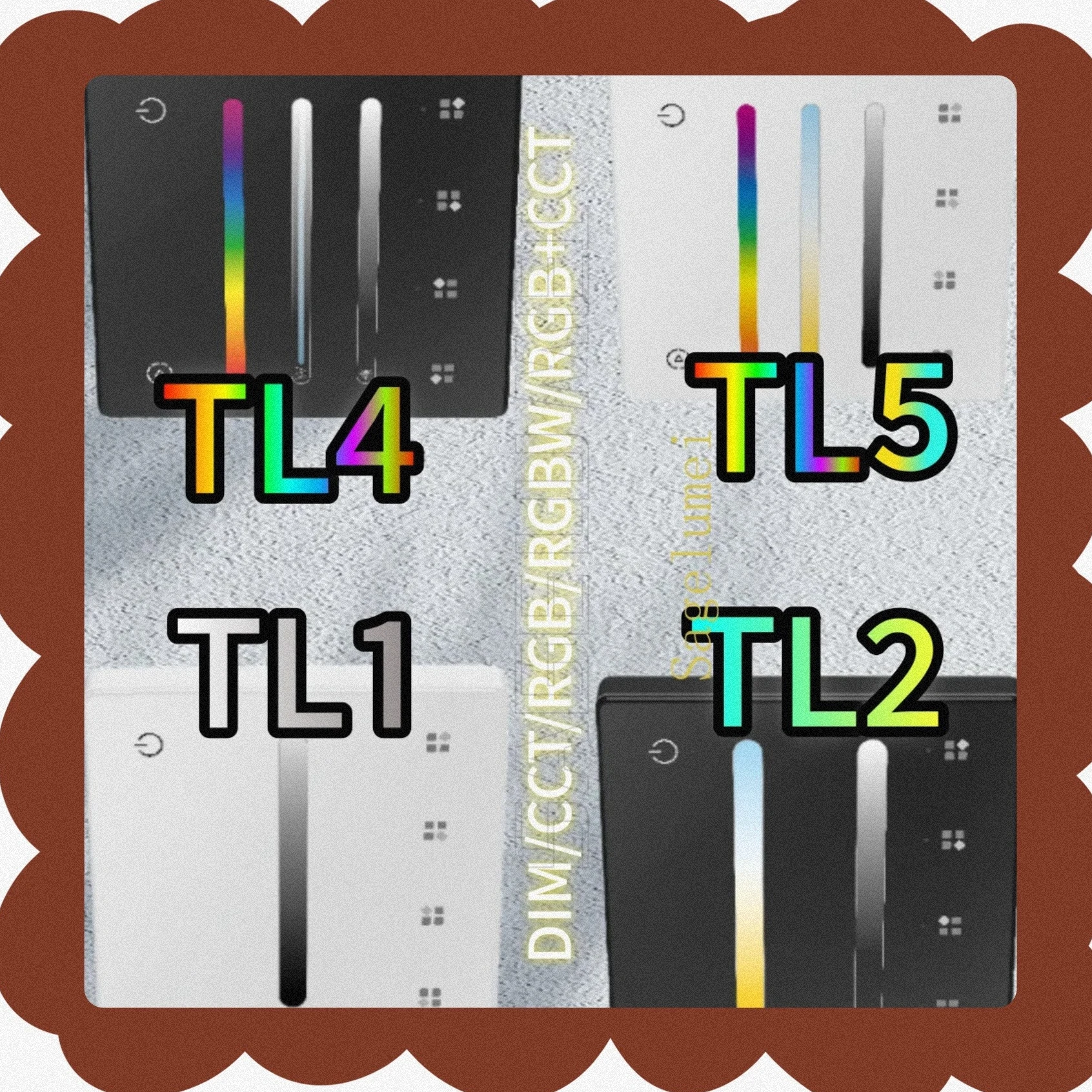 

2025 NEW DIM/CCT/RGB/RGBW/RGB+CCT RF Remote 4Zone 4 Scene Wall Mounted Touch Panel Remote Powered for Skydance Controller Driver