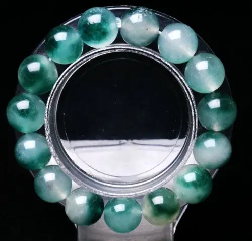 

12mm Natural Nephrite Green Jadeite Gemstone Round Bead Bracelet