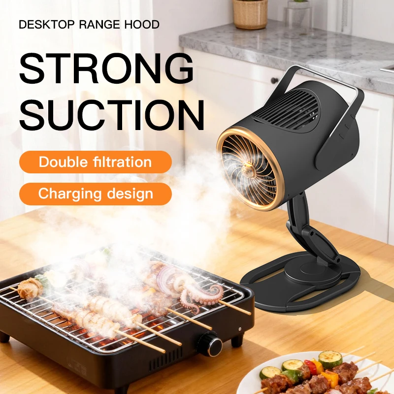 2026 New Portable Foldable Desktop Range Hood ,Exhaust Fan,USB Charging Filter Cooking Fumes for Home BBQ Kitchen Hot Pot Smoke