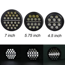7 inch 5.75 inch 4.5 inch Round LED Headlight High Low Beam Light with DRL Headlamp for Jeep Wrangler Off Road 4x4 Motorcycle