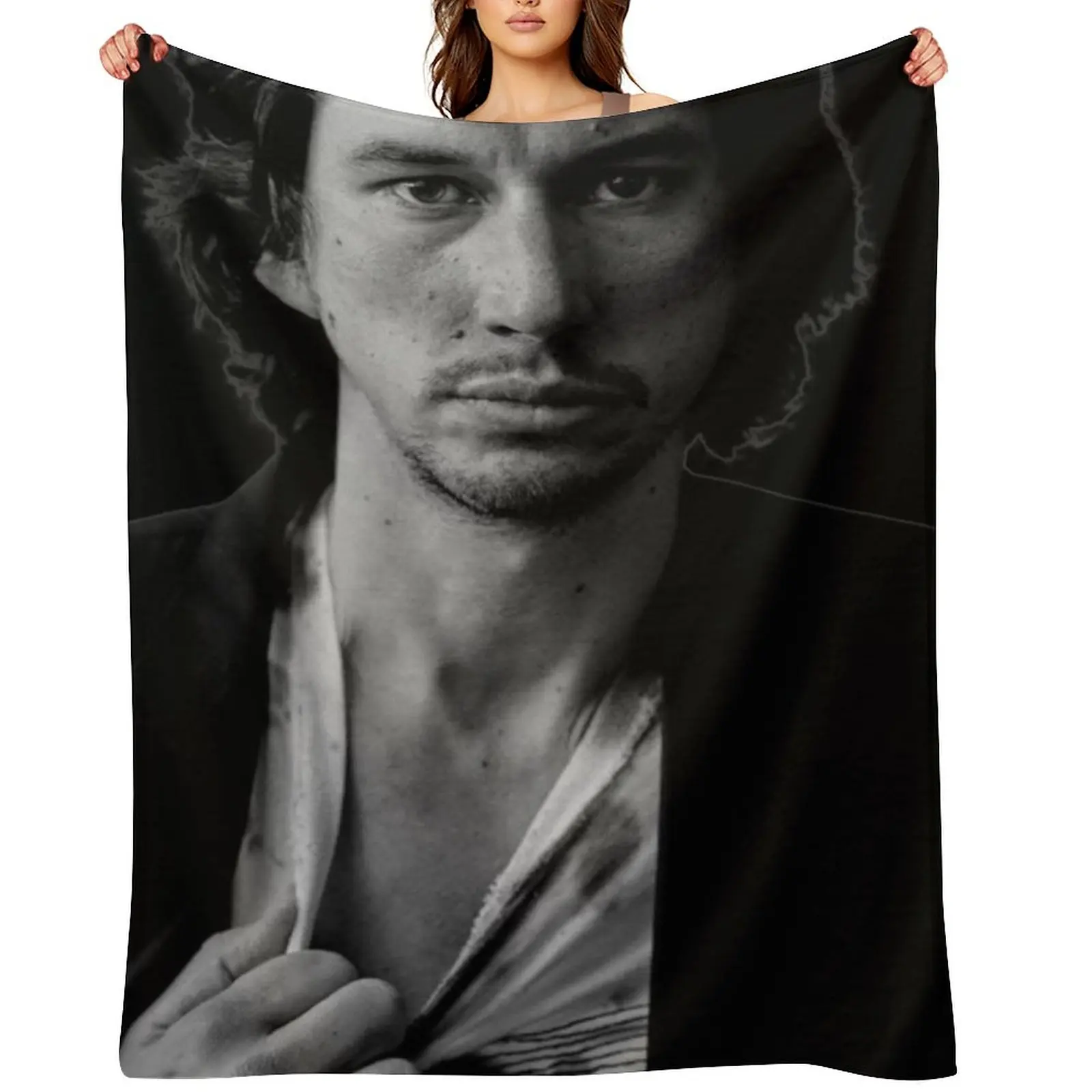 Adam Driver Throw Blanket Flannels Luxury Designer Vintage Bed Blankets