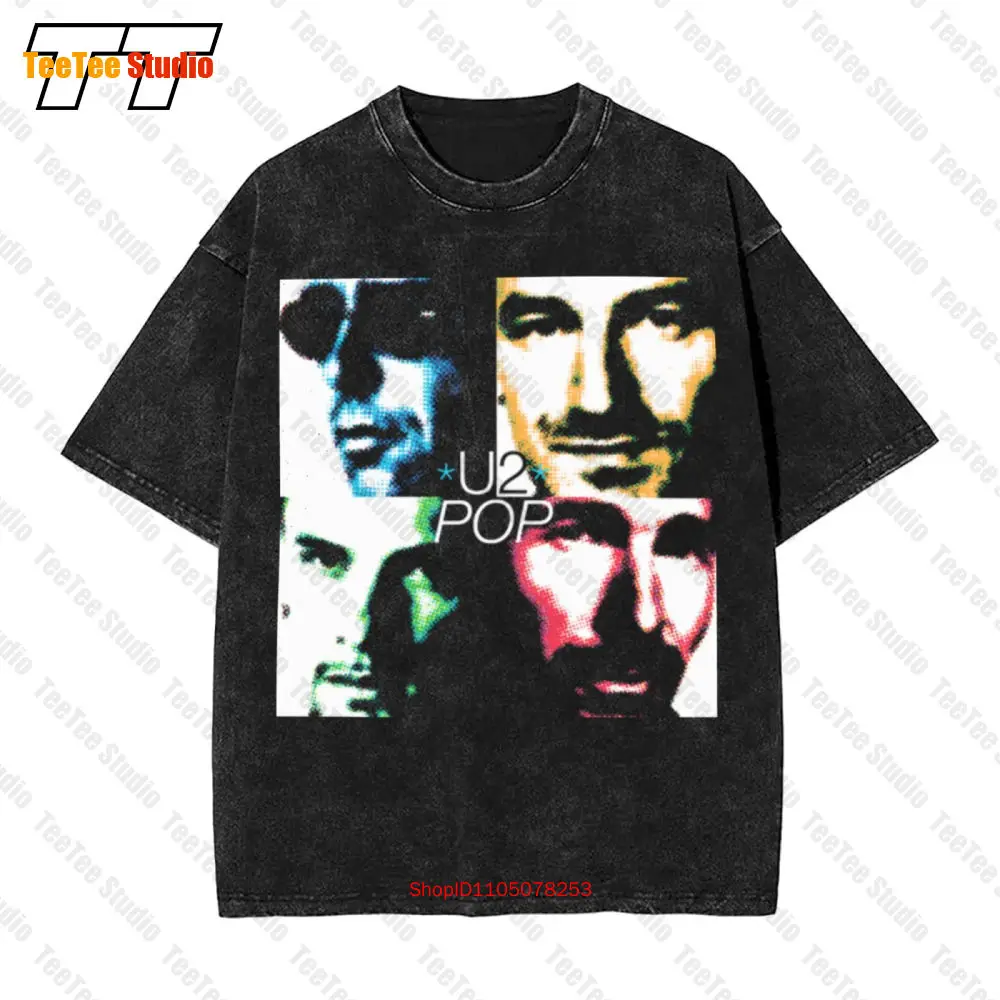 U2 Pop Bono Rock Band Legend Vintage Oversized T-Shirt 6AM4