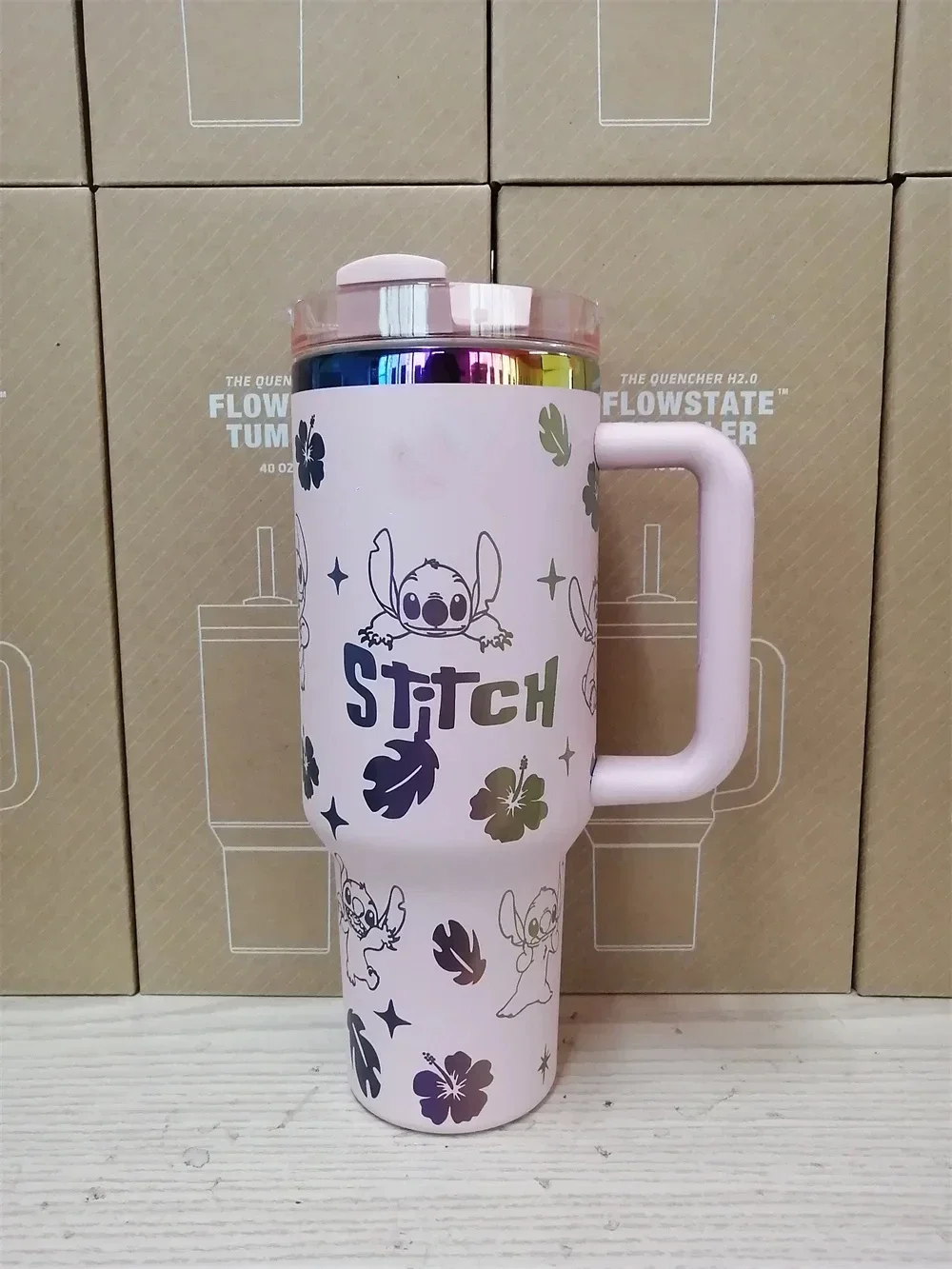 2024 Miniso Stitch 40oz H2.0 FlowState Tumbler Insulated Thermal Coffee Cup Stainless Steel Travel Mug Large Capacity Gift