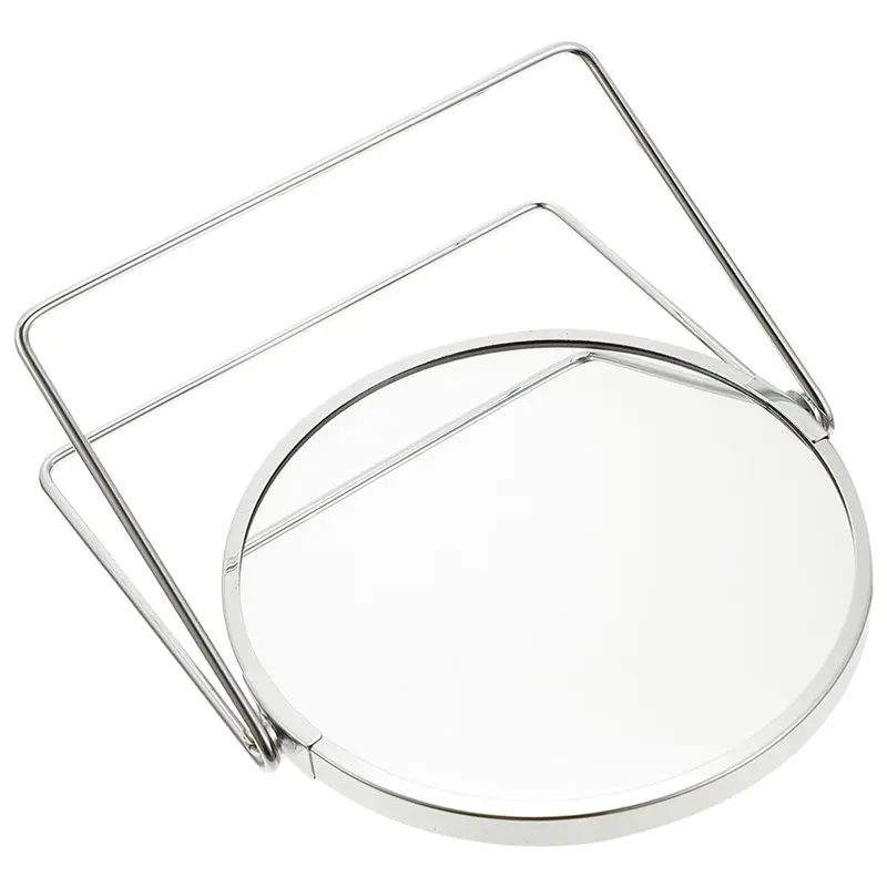 AA20-Double-Sided Makeup Mirror Metal Round Vanity Mirror 2X Magnification Stable Base Design Smooth Glass Bathroom Or Counterto