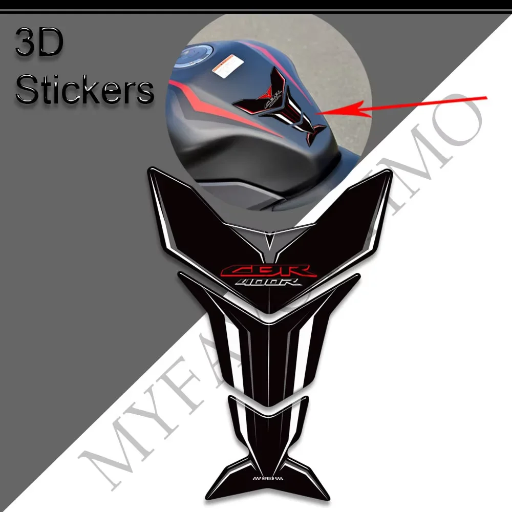 Motorcycle Tank Pad Side Grips Gas Fuel Oil Kit Knee Protector Stickers Decals For CBR400R CBR 400 R 400R 2024 - view 5