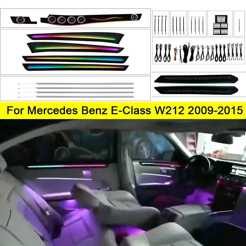 Symphony LED Ambient Light For Mercedes-Benz E-Class 2009-2024 W212 W213 Turbo Air Outlet 4D Tweeter Speaker Atmosphere Lamp