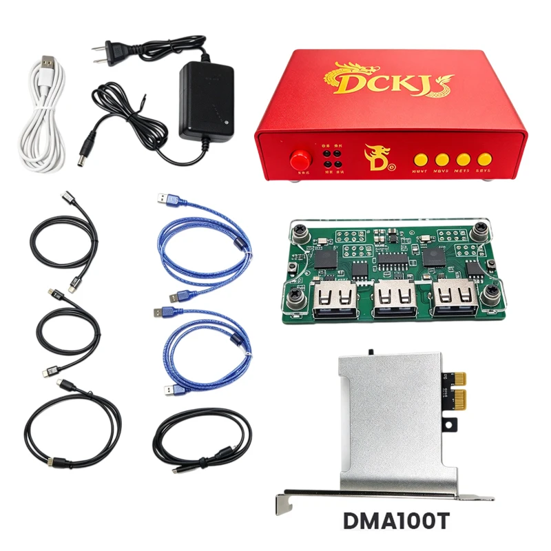 DMA Borad 100T Bundle XC7A100T DMA100t DICHEN DC1A255 2K/240Hz Fuser Makcu Video Blender Set DMA Kit (Contains All Cables)