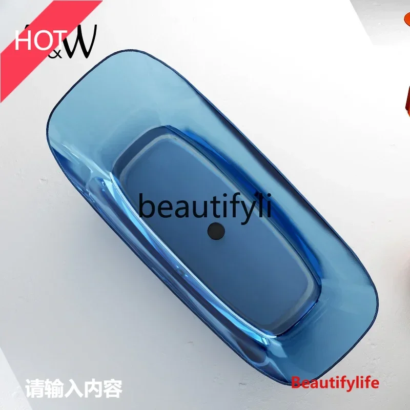 

smt03A ss Asmt14 Transparent bathtub household detached small apartment colored resin glass hotel bed and breakfast double batht