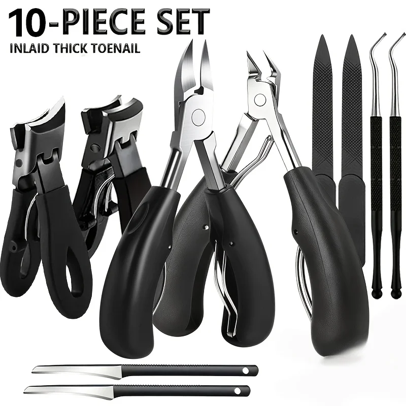 conjunto-profissional-de-cuidados-com-as-unhas-10-pecas-–-cortador-de-unhas-de-boca-larga-tesoura-e-conjunto-de-lixas--para-unhas-grossas-homens-e-mulheres