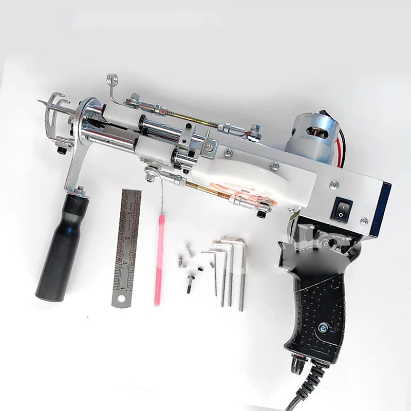 QI0E213 Pistola para mechones de alfombras 2 en 1, herramienta portátil para tejer reparación de alfombras