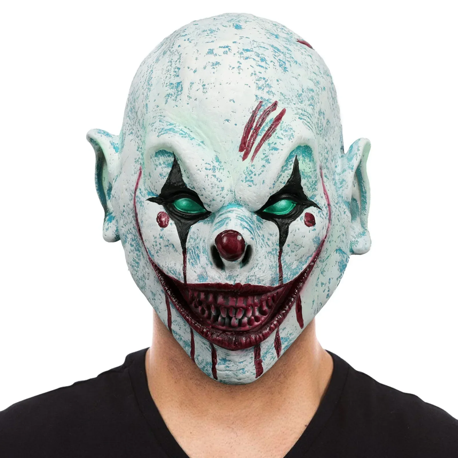 

2024 New Halloween Horror Clown Mask Scary Evil Killer Plays COS Chamber Latex Headgear