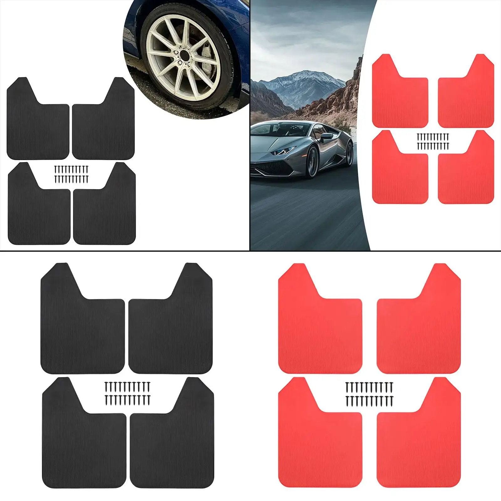 

4Pcs Universal Car Mud Flaps Fenders Vehicle Splash Guards Accessory for Pickup