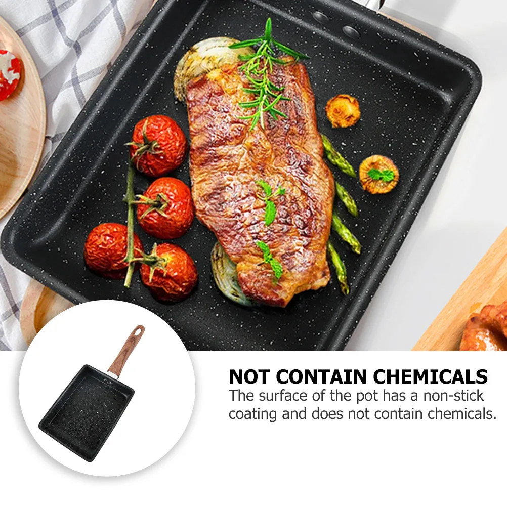 

1 Piece Skillet Non Stick Omelette Pan Stick Pan Japanese Style Square Skillet Egg Frying Tamagoyaki Home Kitchen Outdoor BBQ