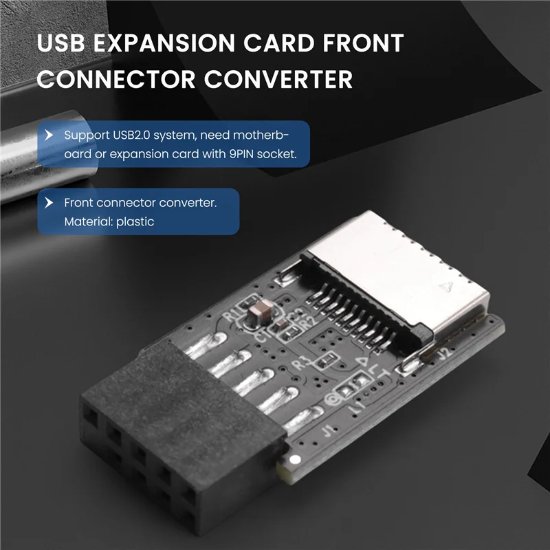 AED5-Motherboard USB2.0 9Pin zu TYPE-C A-KEY Frontstecker Konverter USB3.2 TYPE-E Schnittstelle Header Adapter Extender Karte