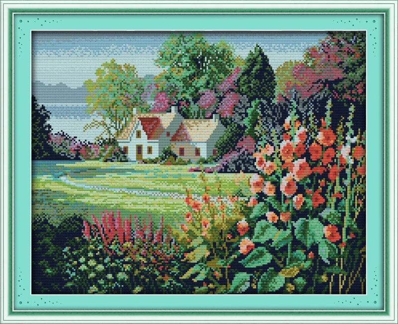 

Joy Sunday New Printed Cross Stitch Kit Easy Pattern Aida Stamped Fabric Embroidery Set-The Wild Scenery
