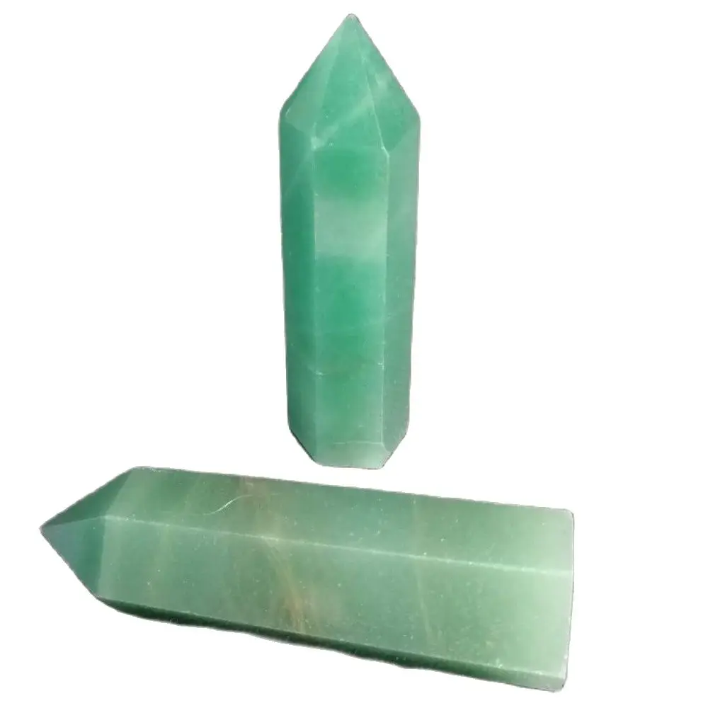 

2pcs Natural green aventurine wand Points Collectors Meditation Reiki Healing tower