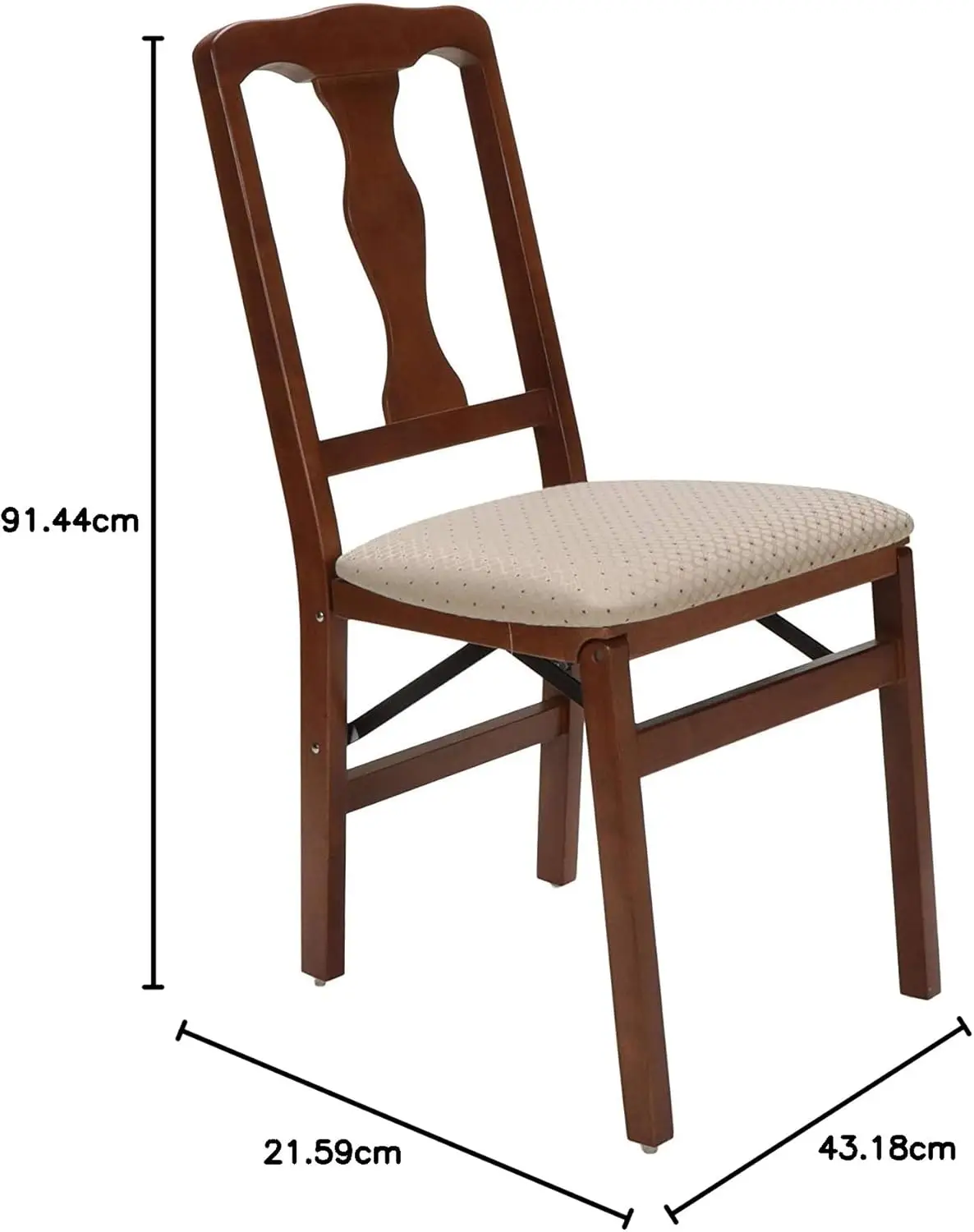 STAKMORE Queen Anne Folding Chair Cherry Finish, Set of 2,