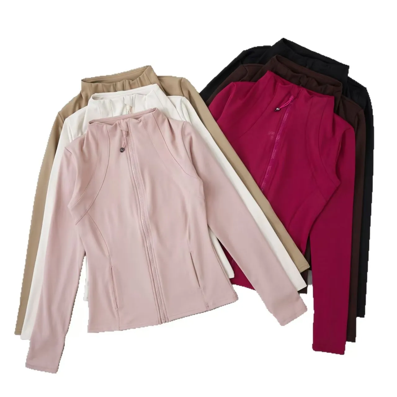 

Breathable Quick Dry Fitness Jacket for Women - Stand Collar Slim Fit Long Sleeve Zipper Top Yoga Running Cycling Wear