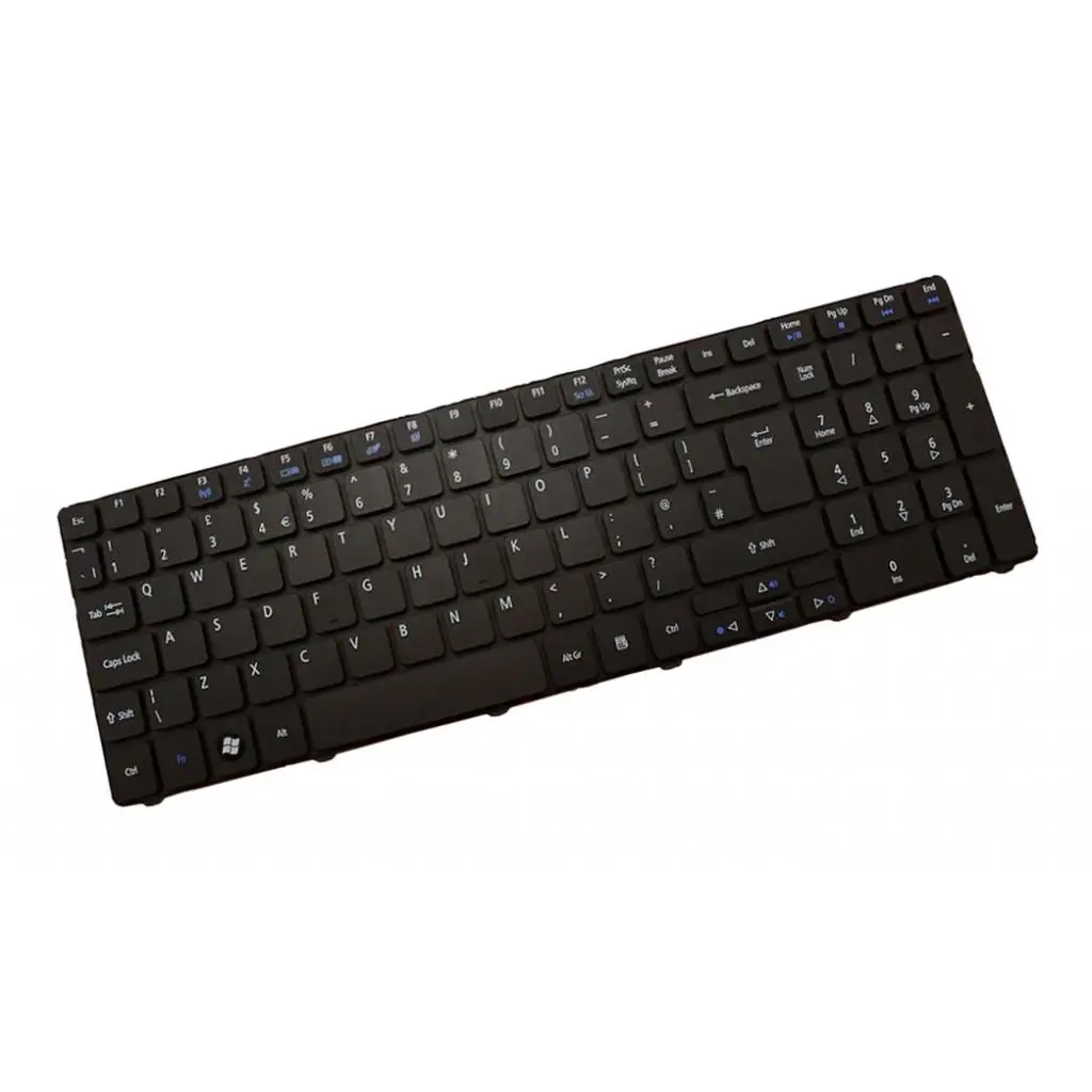 Teclado de substituição para computador, tamanho completo, layout do Reino Unido, plástico leve, preto, para Acer Aspire 5745 7750 Series