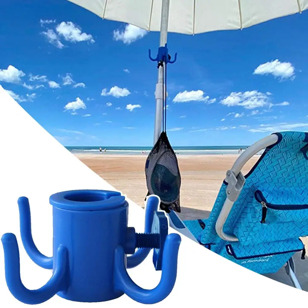 Parasol Hook Fine Workmanship Beach Umbrella Hook Multicolor Space-saving  Useful Four Feet Beach Umbrella Hook