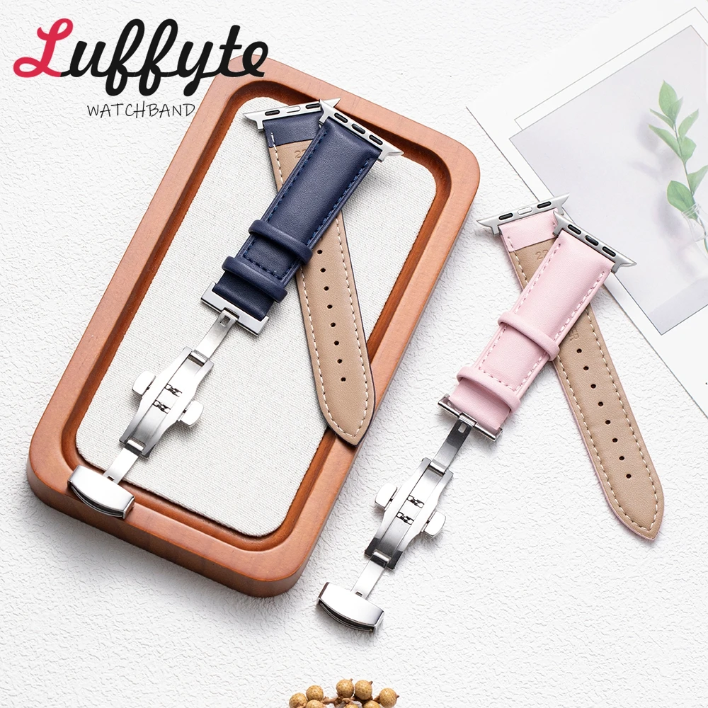 Cinturino in pelle da lavoro per Apple Watch Series 38/44/40/41/42/45/46/49mm Cinturino unisex per cinturino iWatch 1-10 Ultra SE1/2