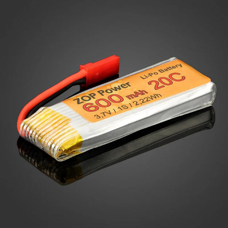 2pcs ZOP Power 3.7V 600mAh 20C Lipo Battery JST Plug