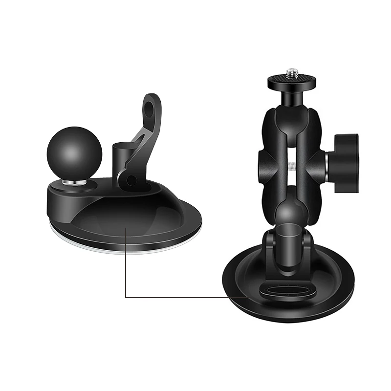 Ball Mount Twist Lock Suction Cup Base Window Mount 360 Degree Rotation for Double Socket Arm Phones Action Camera Accessories