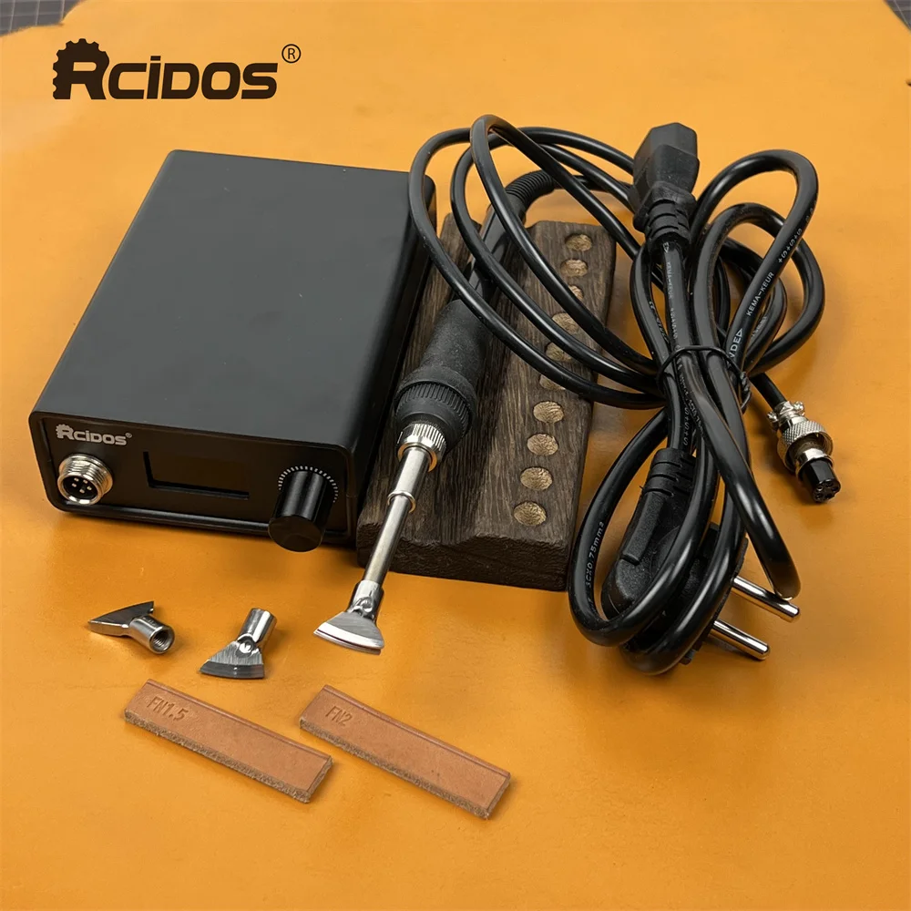 SMW01 RCIDOS Electric Soldering Iron,T12 Digital Accurate Temperature Control Leather Creaser,110-240V,Tips are Right Hand Use