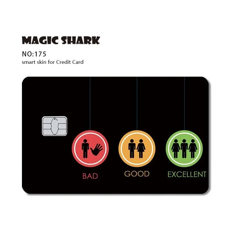 Funny Game Black Card Wing Front Film Skin Sticker Cover for Small Chip Bus Card Credit Card Waterproof Matte HT12