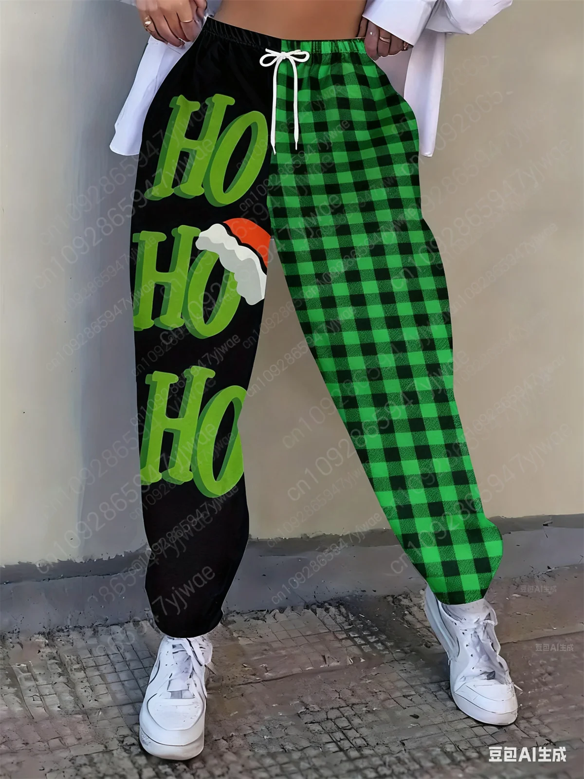 مهرجان المرأة عيد الميلاد جاك Skellington طباعة ركض السراويل مرونة الخصر مريحة للتنفس السراويل الرياضية الخريف السراويل #3