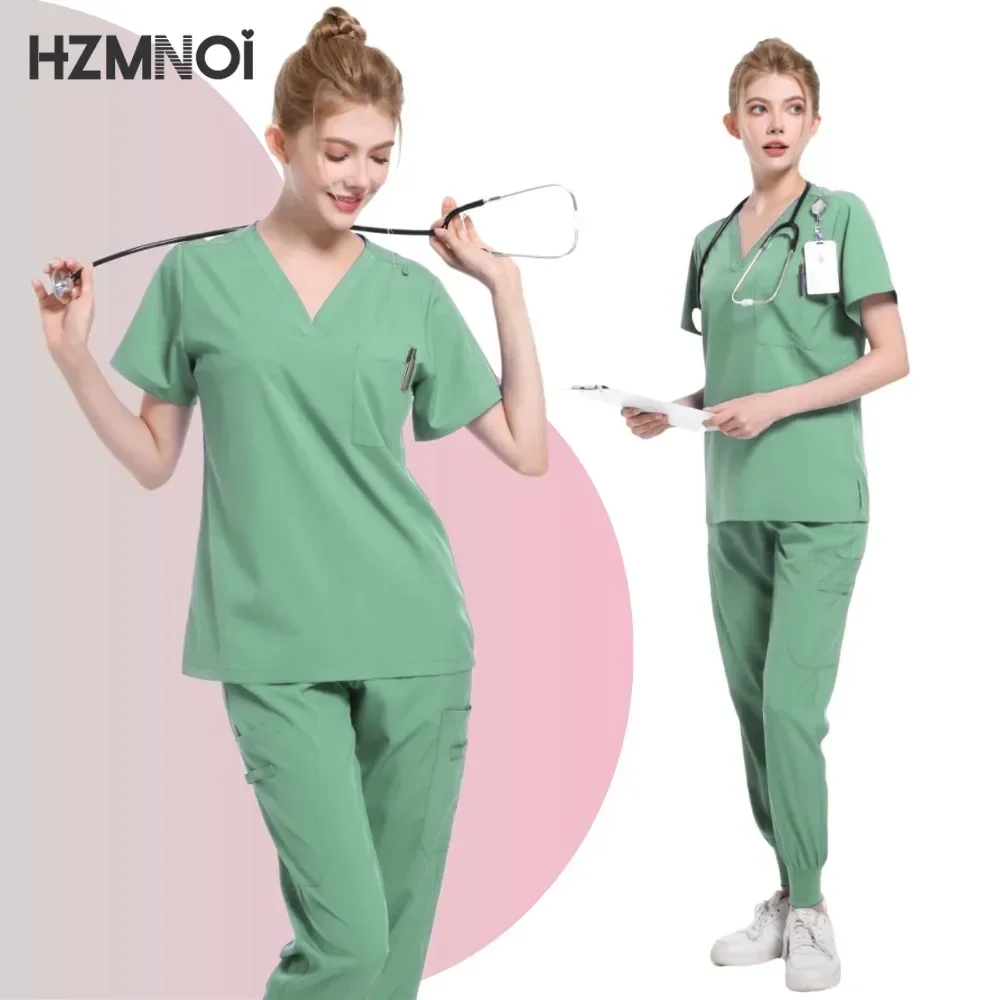 Unisex Doctor Medical Uniforms Men Women Nursing Clothes Beauty Costume Nursing Scrubs Sets Dentist Workwear Clinical Tops Pants