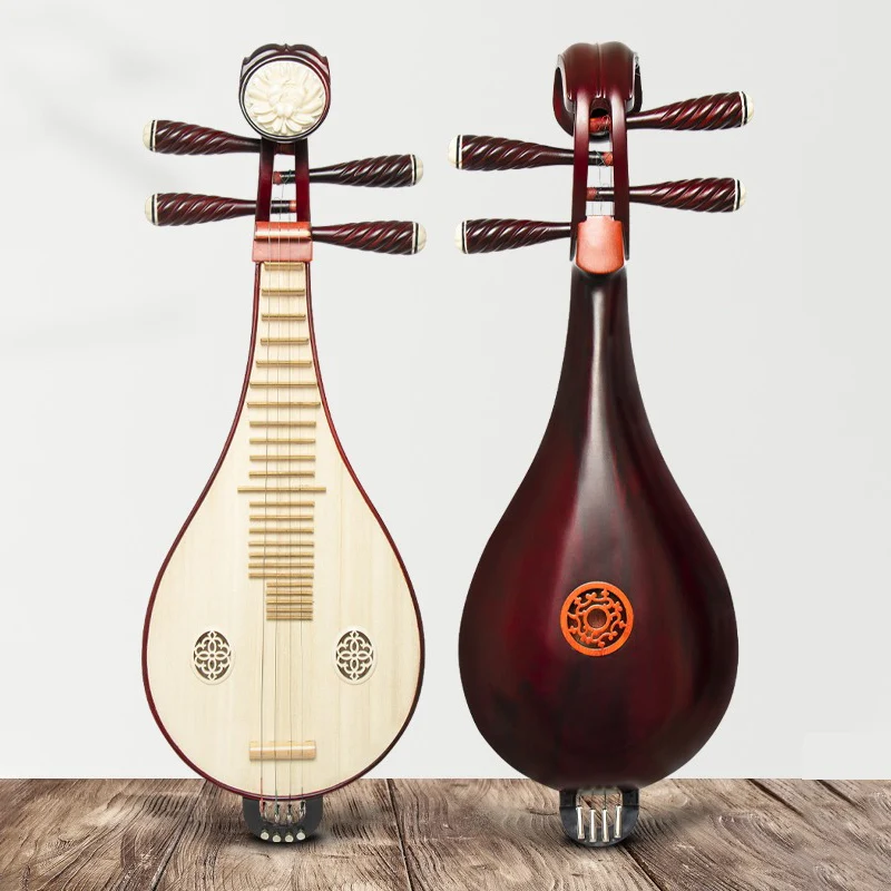 Double Tone Liuqin Professional Performance Liu Qin Adult Beginners Wooden Plucking Stringed Instruments Traditional Ethnic Pipa
