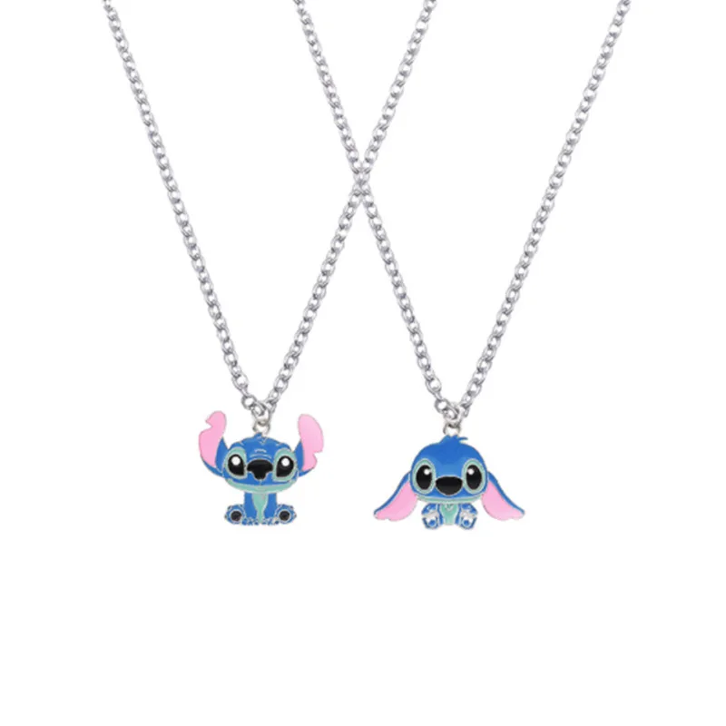 

Disney Cartoon Stitch Playful Halloween Cute Big Ear Stitch Male Female Couple Necklace Personality HipHop Pendant Sweater Chain