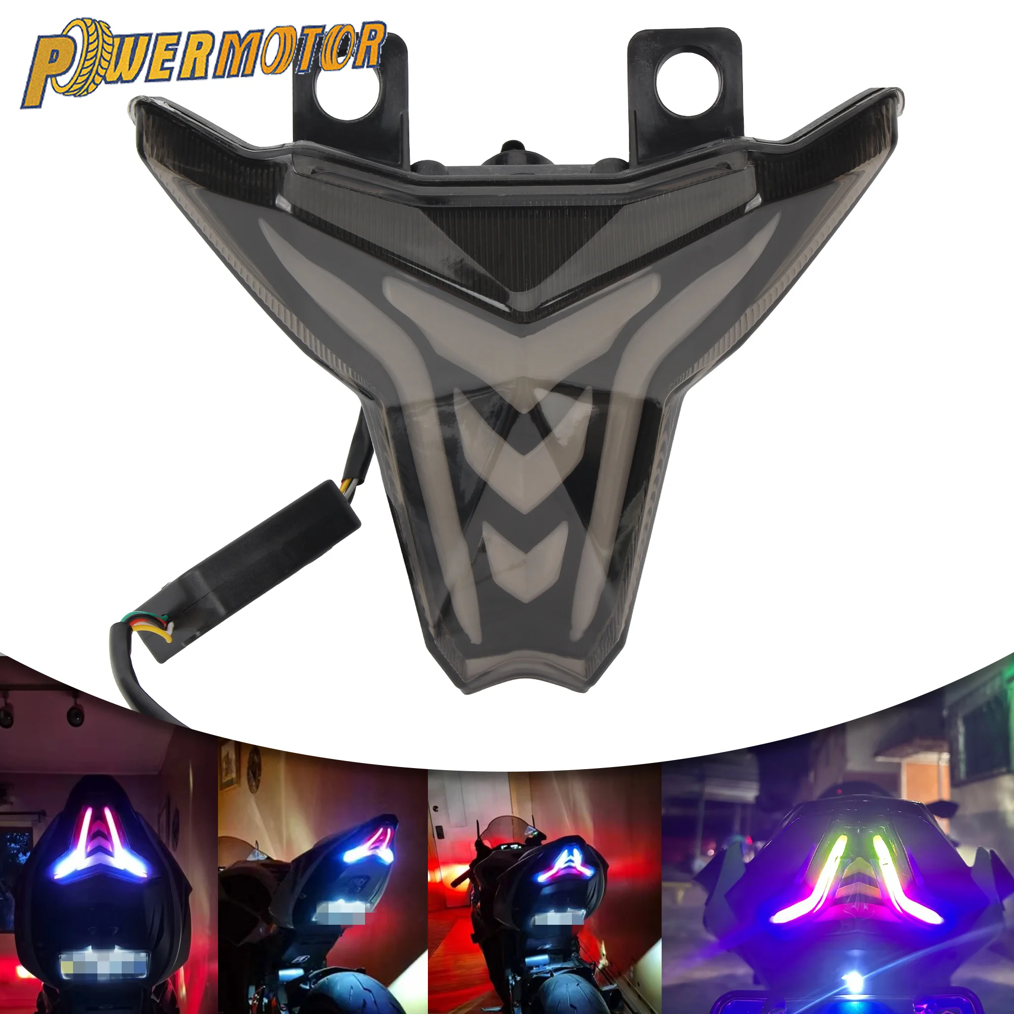 

For Kawasaki Ninja 400 250 ZX 4R 4RR 6R Z1000 Motorcycle Tail Light Brake Turn Signal Integrated Programmable Decorative Lamp