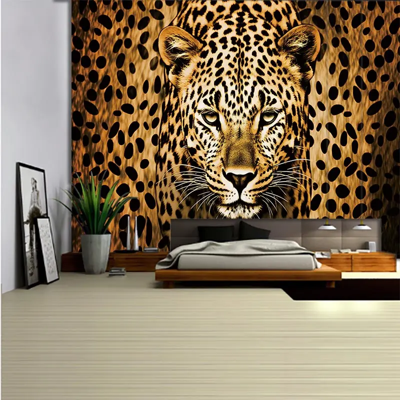 Animal Leopard Waterfall Tapestry Wall Art Floral  Wall Hanging Home House  Bedroom Decor For 2023 Tapiz Y2k Arazzi