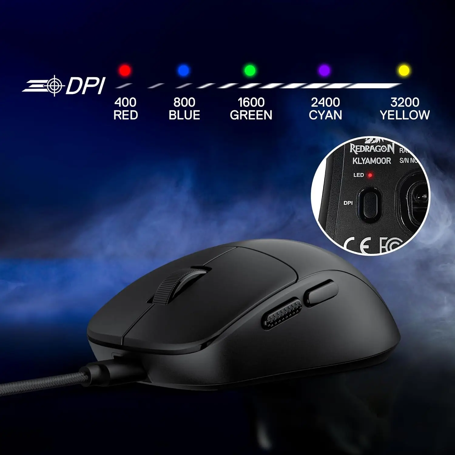 Redragon M817 Wired Gaming Mouse, 24000 DPI Optical Mice 5 Programmable Buttons & Ergonomic Design, 37G Ultra Lightweight - view 3