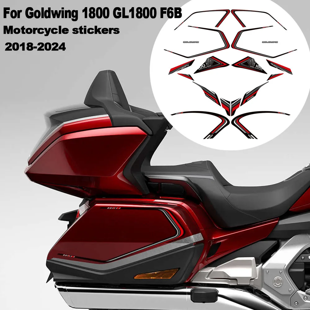 

Для Honda Goldwing 1800 GL1800 F6B 2022-2024 мотоциклетное седло, наклейки на багажник, набор наклеек для защиты лобового стекла