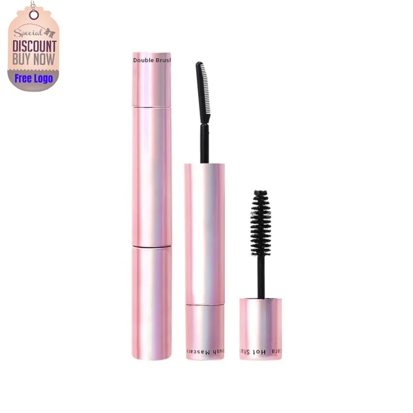 

Custom Pink Tube Double-head Mascara Waterproof Yper-Curl Lengthening Extra Volume Long Lasting Non-smudging Black Mascara Bulk