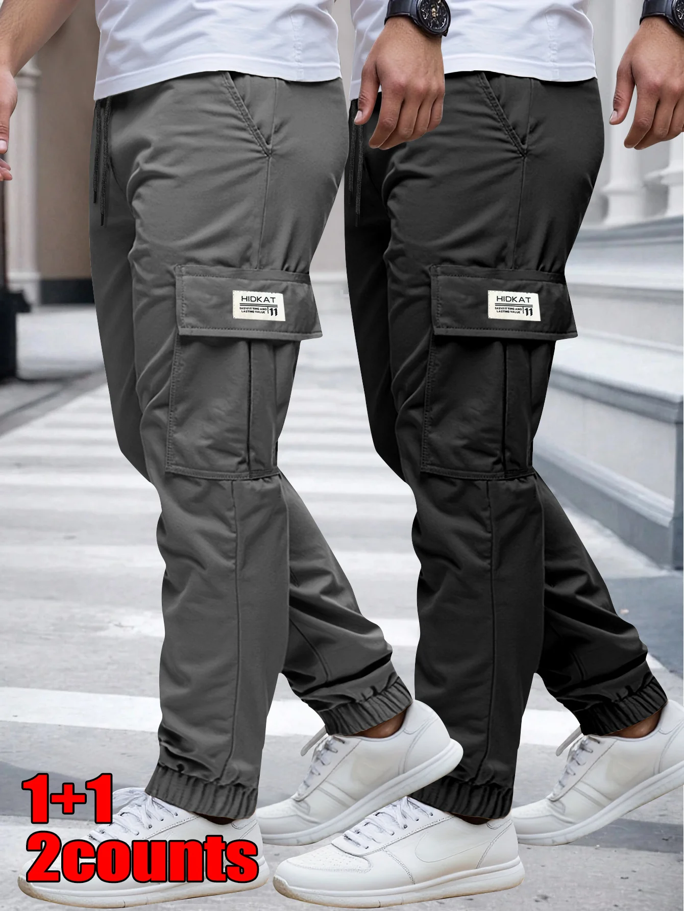 

2 шт. мужские брюки-карго — легкие легкие брюки с несколькими поясами и карманами-карго, дышащие повседневные брюки для улицы