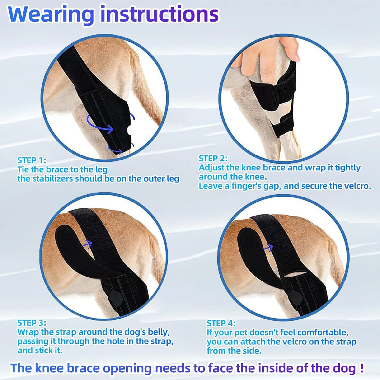 Dog Knee Brace for Torn Leg Strong Support Dog Leg Brace for Both Back and Front Legs