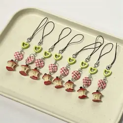 Pendant Y2K Phone Charms Knotbow Cake Fish Beaded Phone Lanyard Sparkling Wrist Strap Phone Chain Bag Keychain
