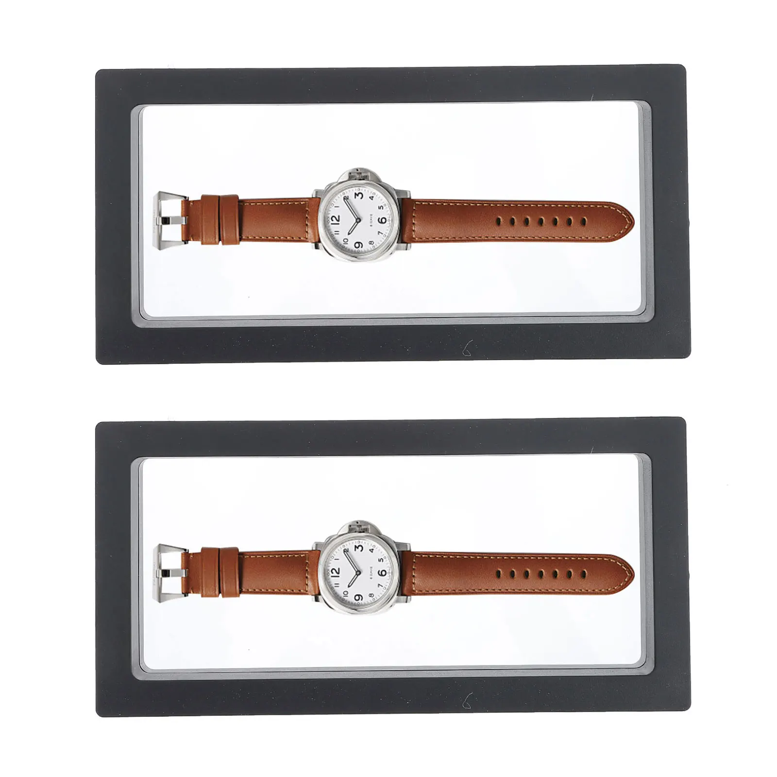 

2pcs Boxes Watch Storage Holder Jewelry Earrings Necklaces Pe Frame Lightweight Travel Home Use Floating