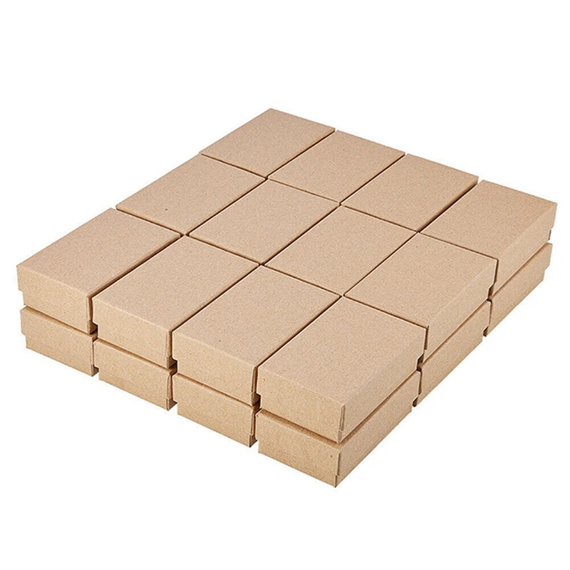 72PCS Kraft Paper Gift Box Small Kraft Paper Jewelry Box Handmade Cardboard Packing Gift Box Wedding Decorations