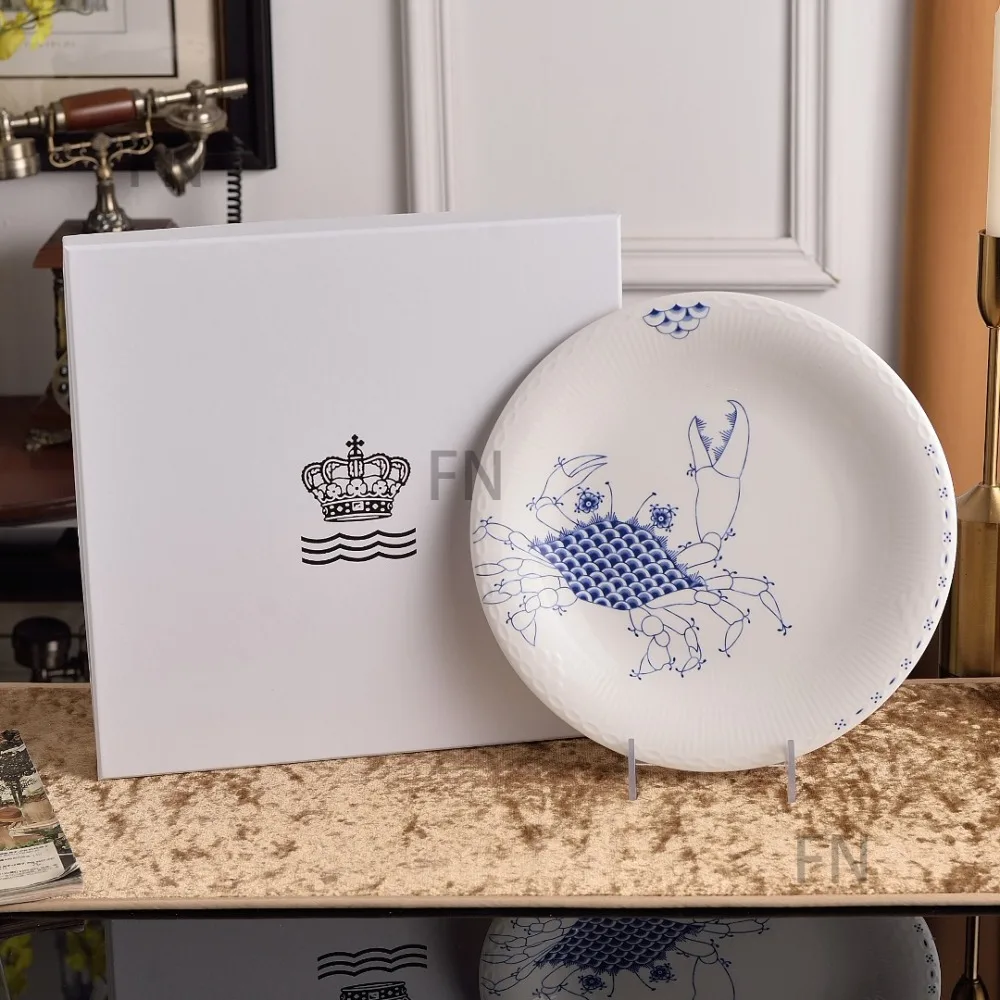 Royal Copenhagen 28cm Floral Dinner Plate Western Dining Home Decor Gift Danish Porcelain Collection Housewarming Plate Ceramic