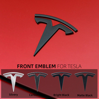 Tesla Car Front Emblem Rear Trunk Emblem Sticke for Model 3 Mode Y metal logo replacement rear and rear logos blackening