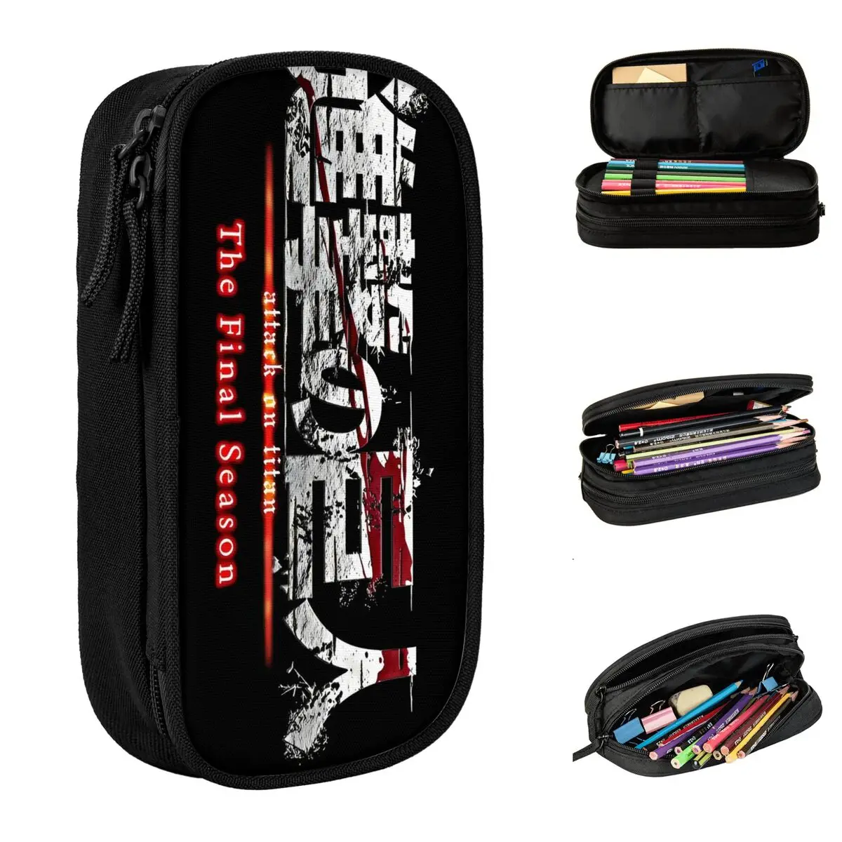 

Anime Attack On Titan Pencil Case Japanese Comic Boy Girl Kawaii Pencil Pouch Graphic School Pencil Cases Stationery Organizer