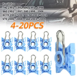 4-20PCS Plastic Window Regulator Guide Slider Clips Sliding Blocks for Volvo 740 940 960 S80 XC70 XC90 V70 S60 Car Accessories