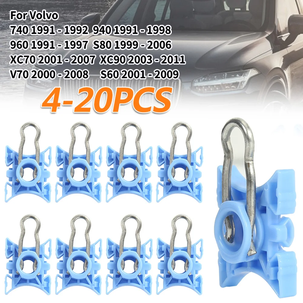 4-20PCS Plastic Window Regulator Guide Slider Clips Sliding Blocks for Volvo 740 940 960 S80 XC70 XC90 V70 S60 Car Accessories