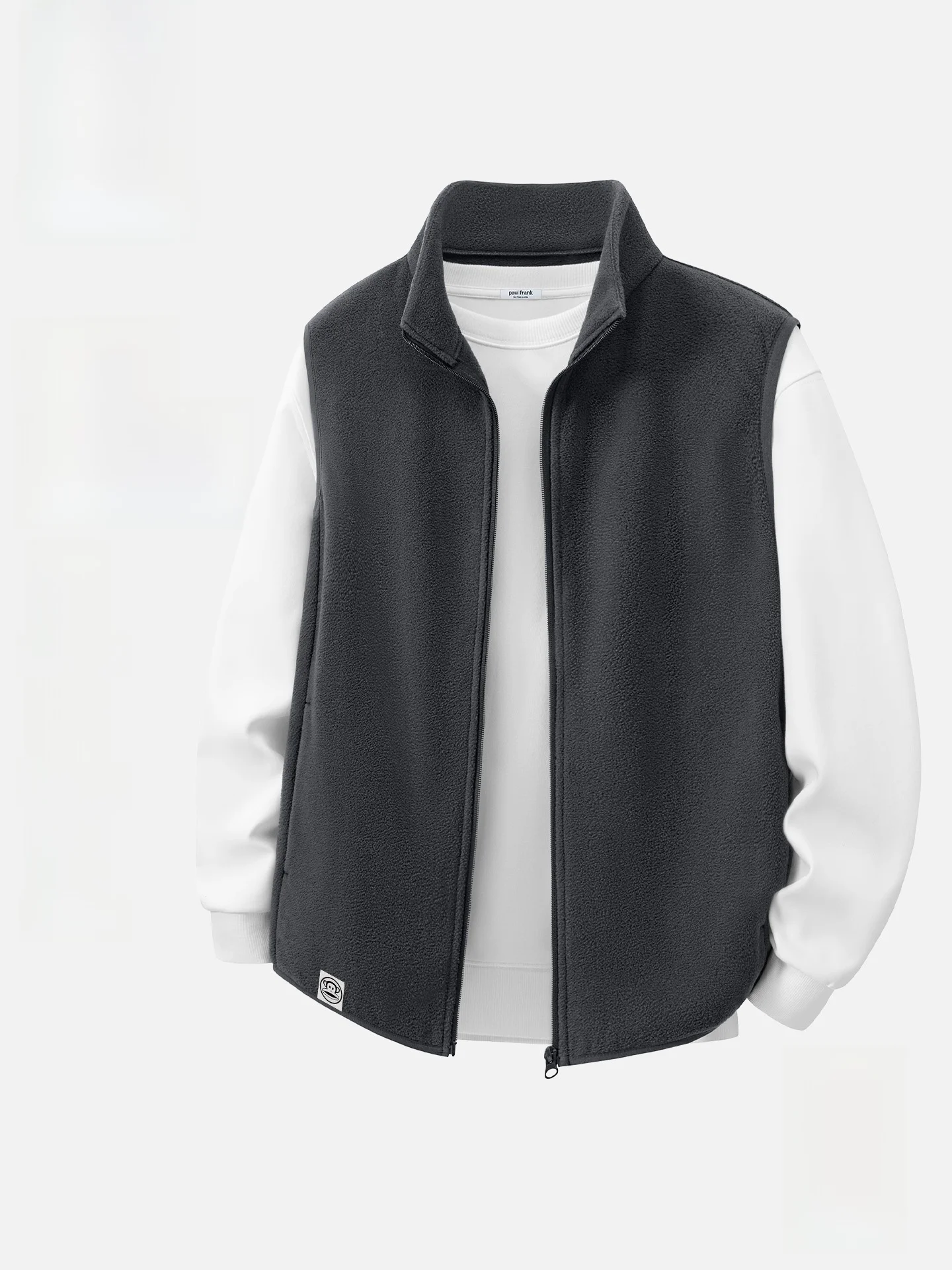 

Men's Fce Jaet Double-sided erpa Warmth Autumn Winter Svel Stand Collar Zipper Closure Color